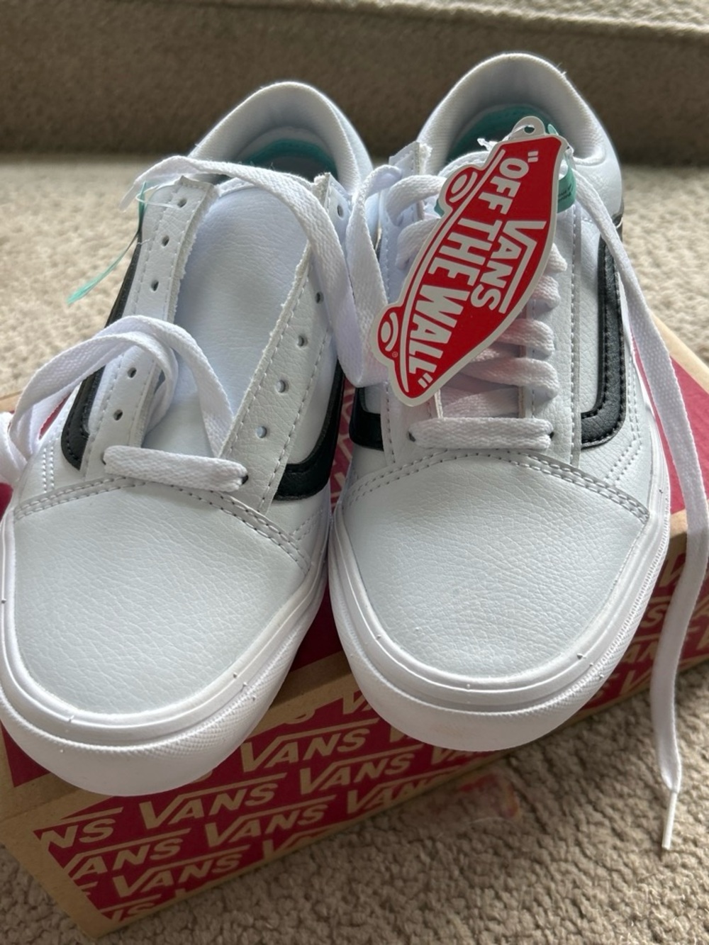 Vans Kids Old Skool Sneakers in White and Black